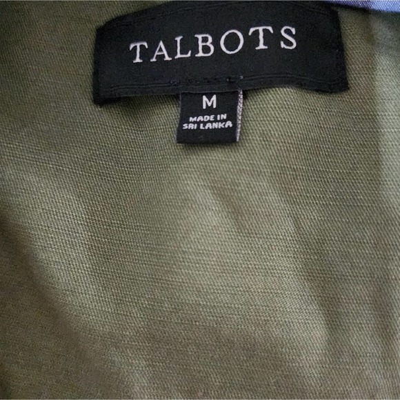 Talbots khaki green pom pom blazer military jacket Size medium - Picture 6 of 7